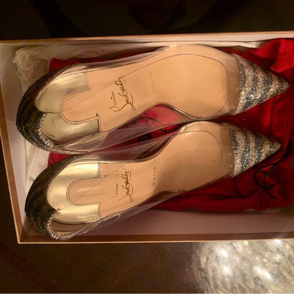 Christian Louboutin Debout 100 Glit/Siren PVC - Picture 1 of 4